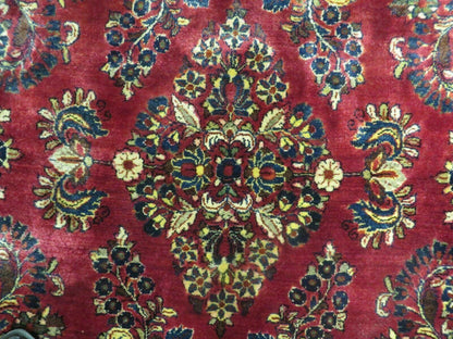 Persian Sarouk Rug 4x6, Red, Floral, Antique - Nuvé