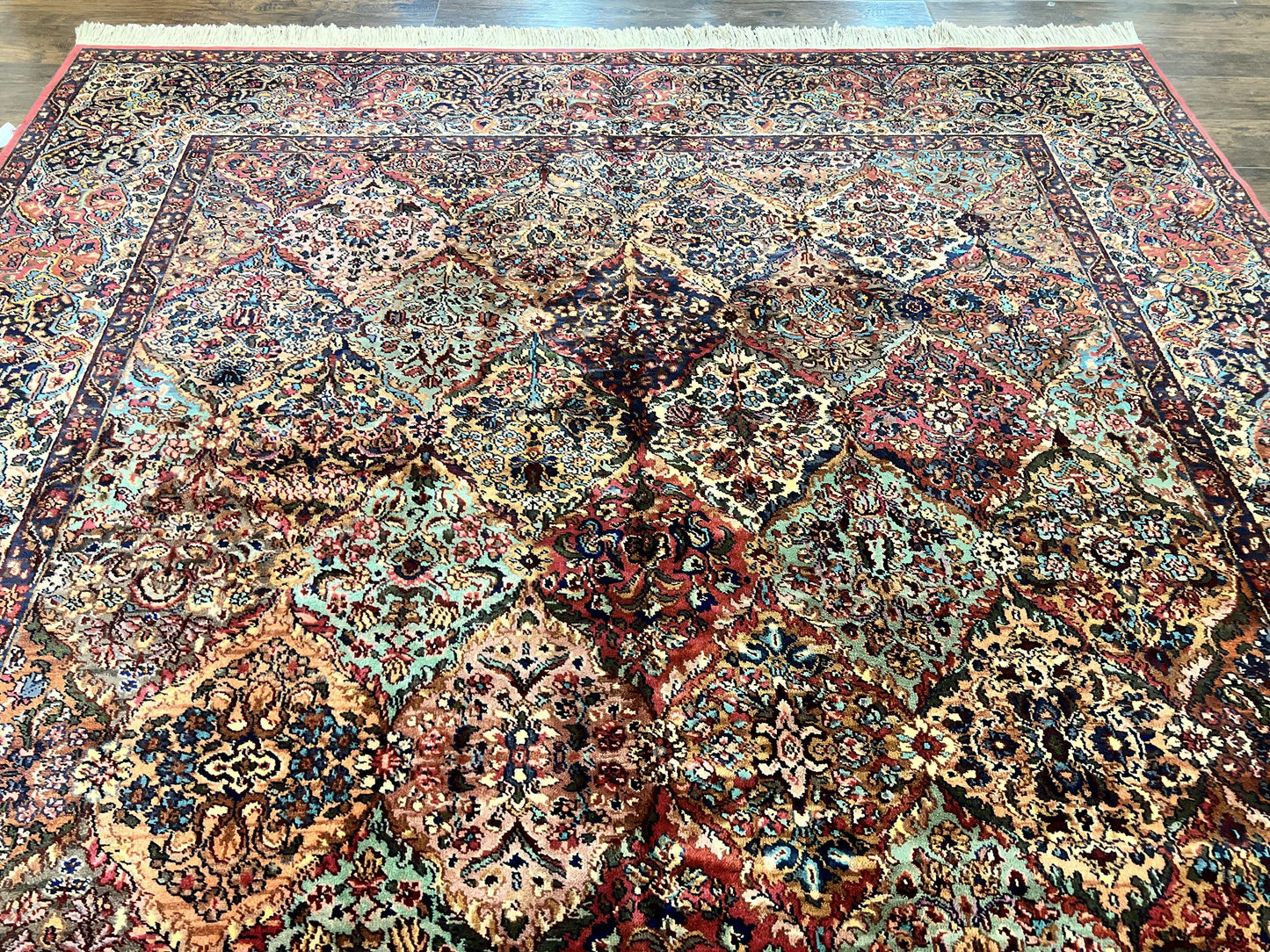 Karastan Multicolor Panel Kirman Rug #717, Wool Karastan Rug 8' 8" x 12', Vintage Multipanel Kirman, Original Karastan Collection 700 Series - Nuvé