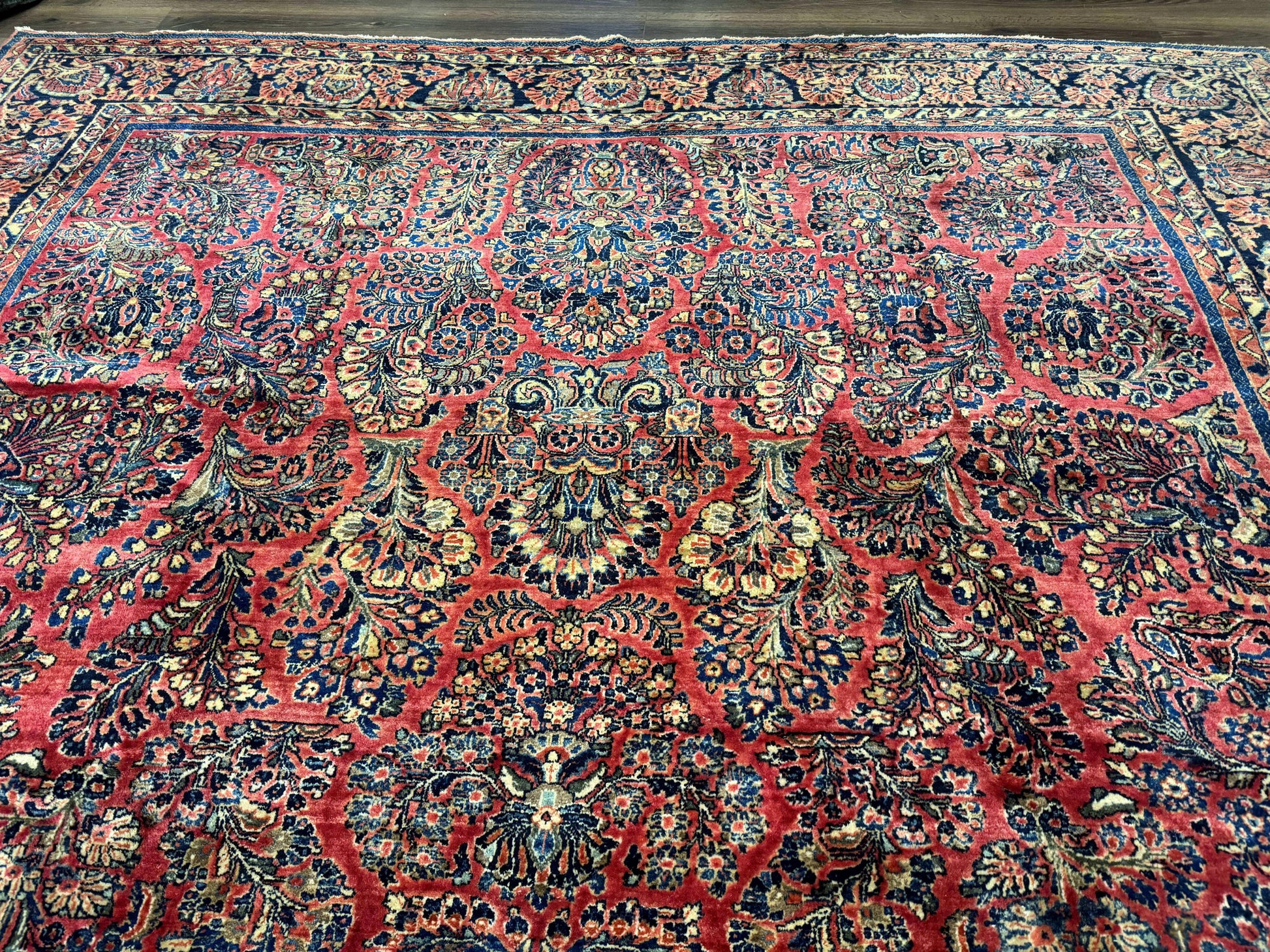 Palace Size Persian Sarouk Rug 10x16, Rare Size, Red, Large Antique Persian Carpet - Nuvé