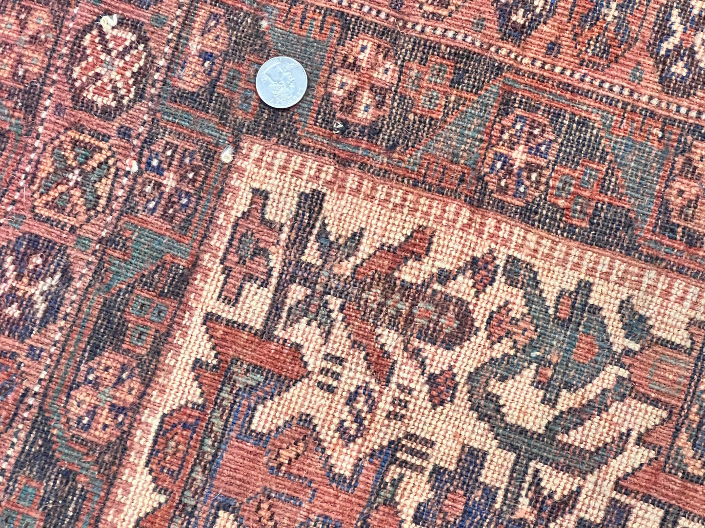 Persian Afshar Rug 5x6, Allover Repeated Motif, Wool Tribal Carpet, Handmade Semi Antique Rug - Nuvé