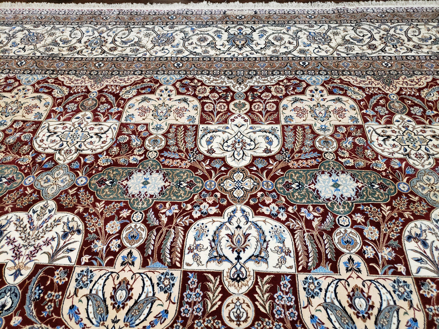 Persian Nain Rug 11x15 – Wool on Silk, Hand-Knotted, Signed Masterpiece - Nuvé