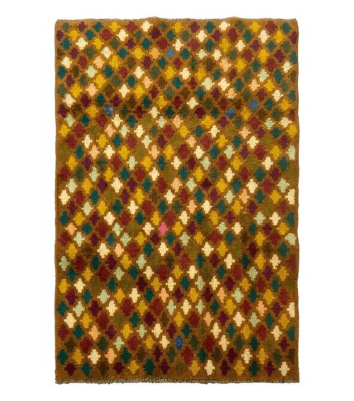 Balouch Rug 3x4, Burnt-Orange, Multicolor, Afghan Rug