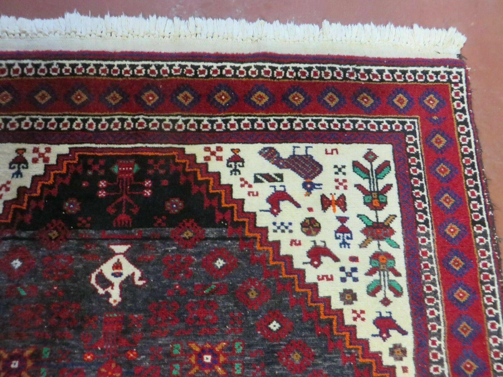 4' X 7' Vintage Handmade Indian Jaipur Rug Bird Carpet - Nuvé