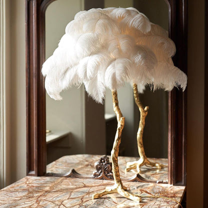 Ostrich Feather Table Lamp - Nuvé