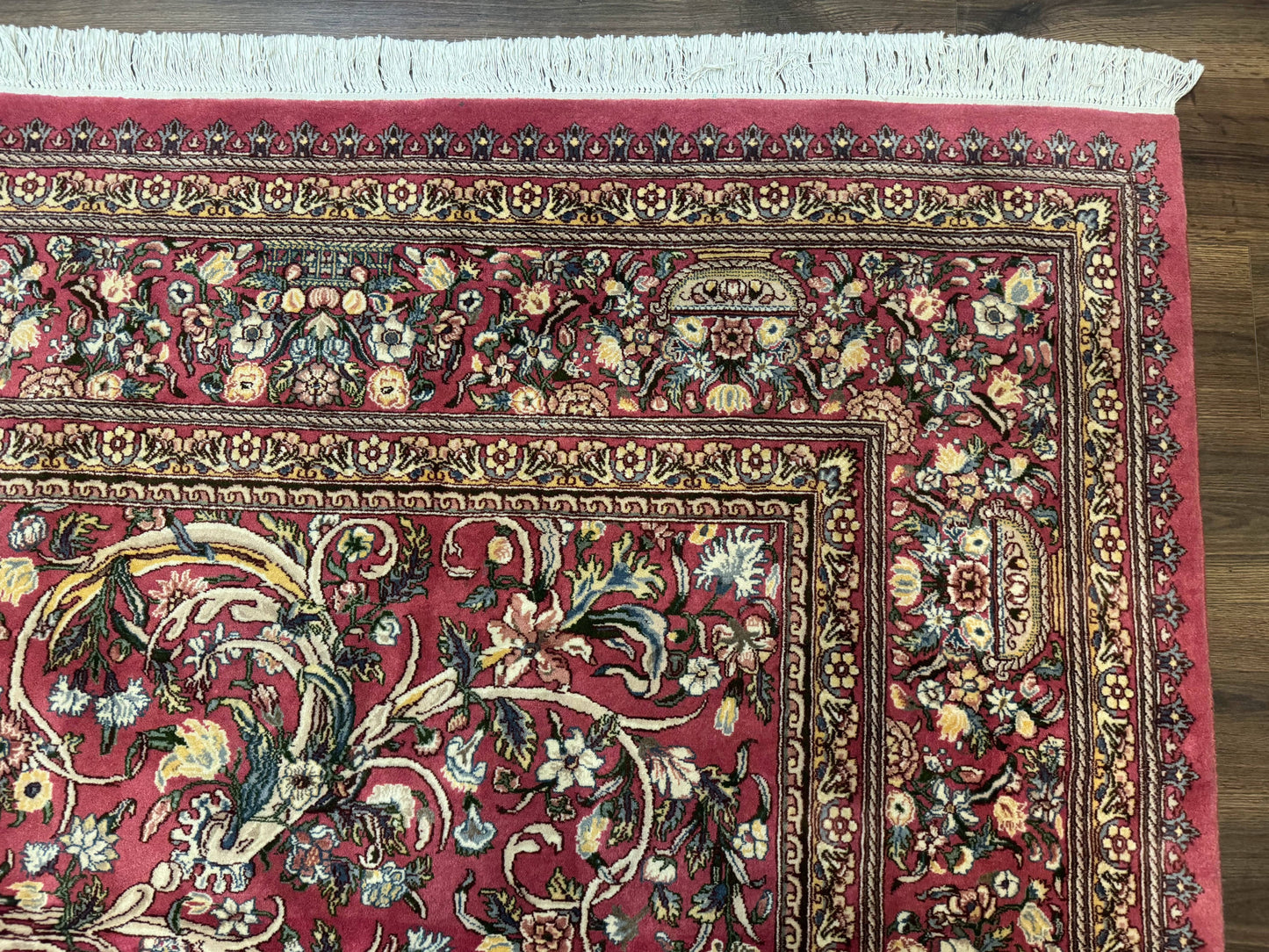 Sino Persian Rug 9x12, Fine 290 KPSI, Rose-Red, Floral Allover - Nuvé