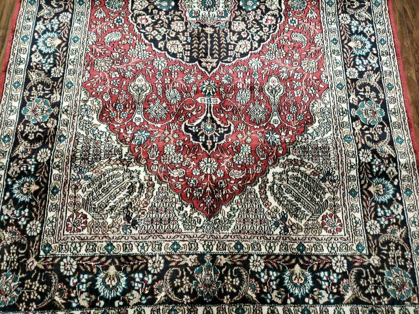3' X 5' Vintage Fine Handmade India Oriental Kashmir Silk Rug 400 KPSI Wow - Nuvé