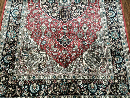 3' X 5' Vintage Fine Handmade India Oriental Kashmir Silk Rug 400 KPSI Wow - Nuvé