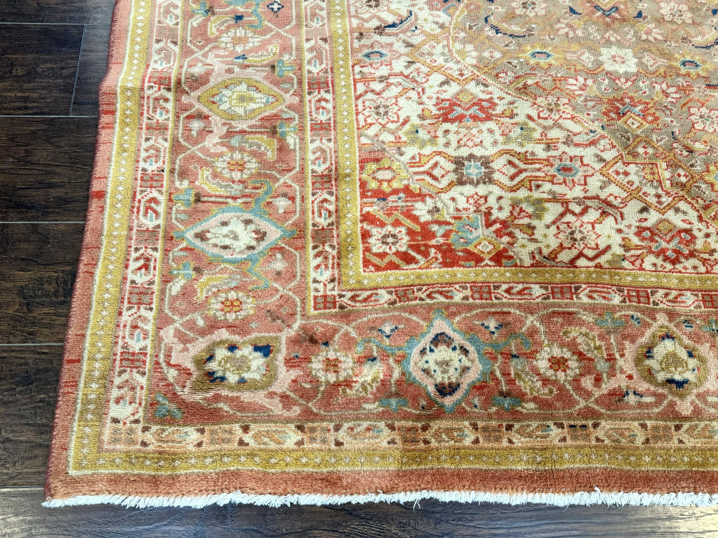 Antique Persian Tabriz Khoy Rug 8x10, Handmade Wool Carpet, Light Green Beige, Vintage Rug for Modern Home - Nuvé