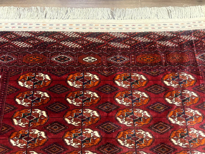 Persian Turkoman Rug 7x9, Red Tribal Carpet - Nuvé
