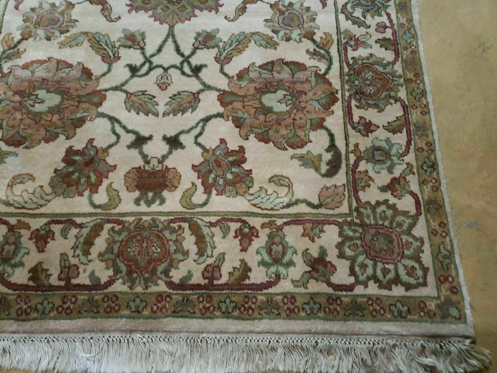 4x12 Vintage Oriental Runner Rug Hand Knotted Indian Agra Wool Tea Washed Beige - Nuvé