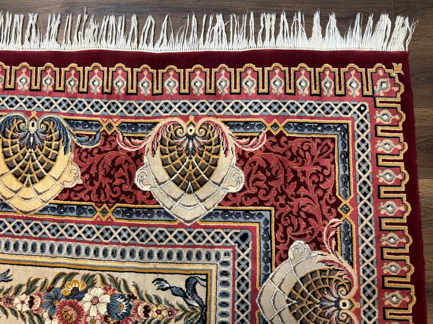 Wonderful Aubusson Rug 10x14, Red Maroon, Elegant, Fine 200 KPSI - Nuvé