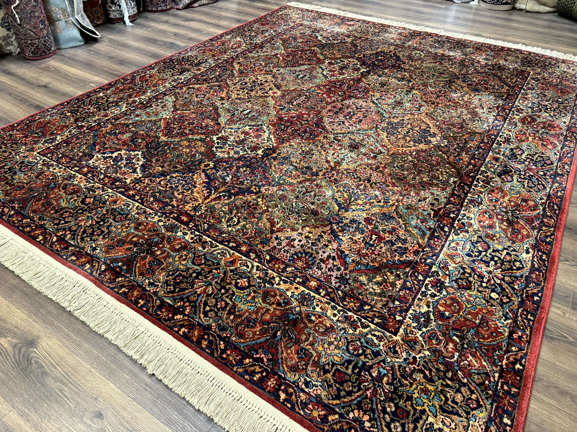 Karastan Rug 8.8 x 10.6, Multicolor Panel Kirman Rug #717, Wool - Nuvé