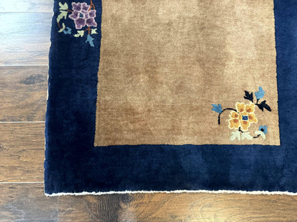 Chinese Rug 3x5, Antique Peking Art Deco Carpet, Simple Design - Nuvé