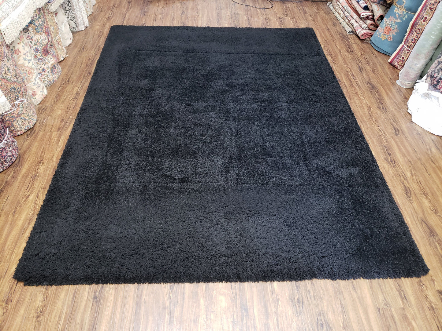 Black Shag Rug 8x10, Savafieh Milan Fluffy Black Carpet, Room Sized Shag Rug, Modern Contemporary Rug, Soft Living Room Rug, Bedroom Rug - Nuvé
