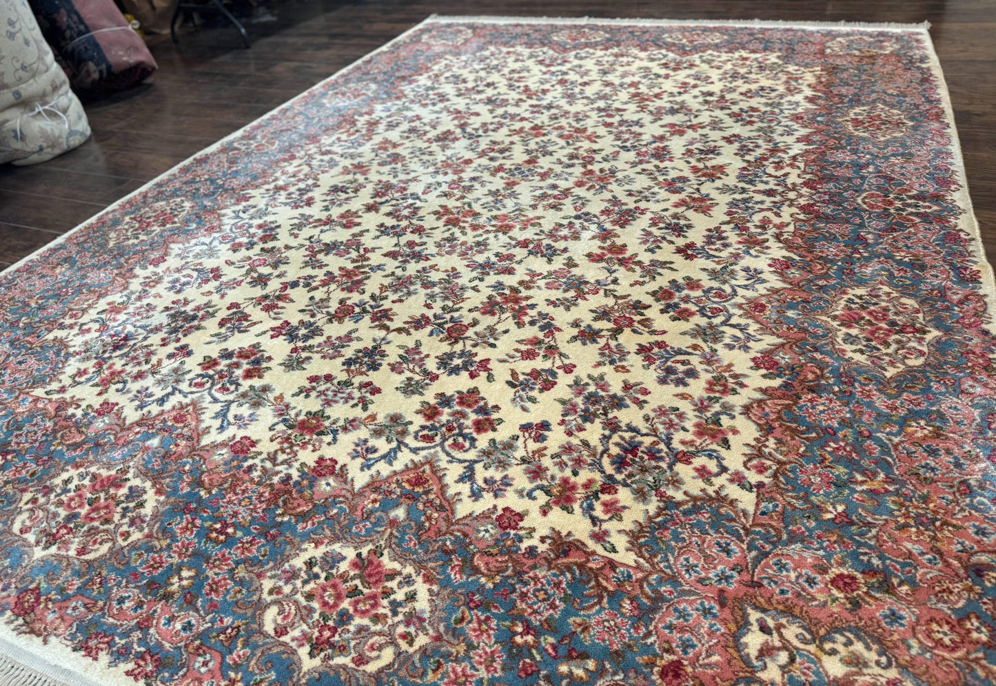 Karastan Rug 8.8 x 12 Ivory Kirman #788, Original 700 Series, Wool Karastan Carpet, Karastan Area Rug, Vintage Karastan, Living Room Rug - Nuvé