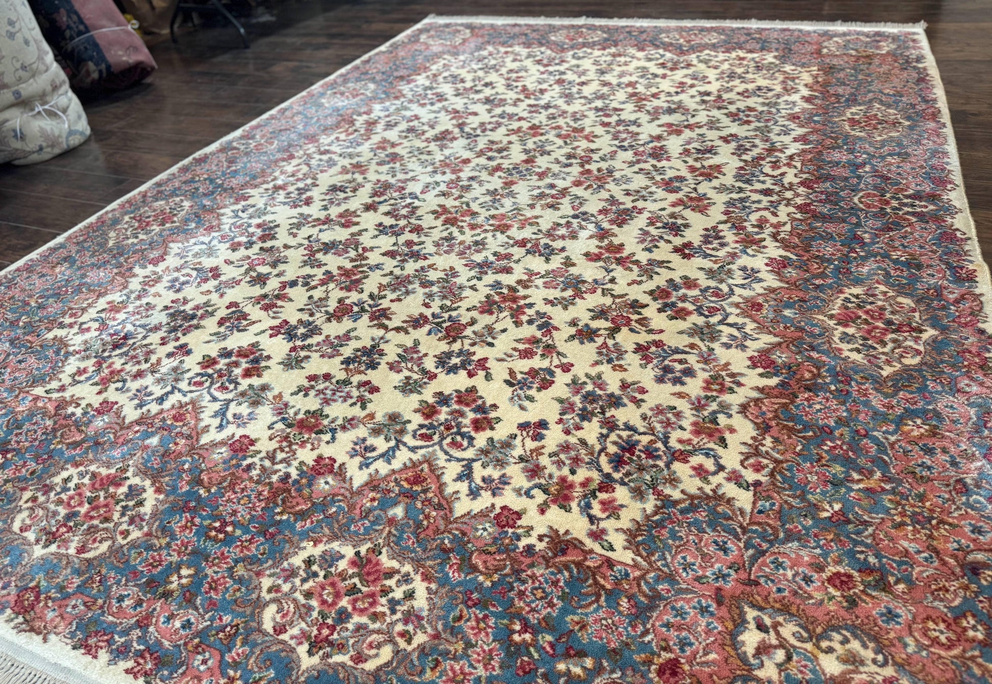 Karastan Rug 8.8 x 12 Ivory Kirman #788, Original 700 Series, Wool Karastan Carpet, Karastan Area Rug, Vintage Karastan, Living Room Rug - Nuvé