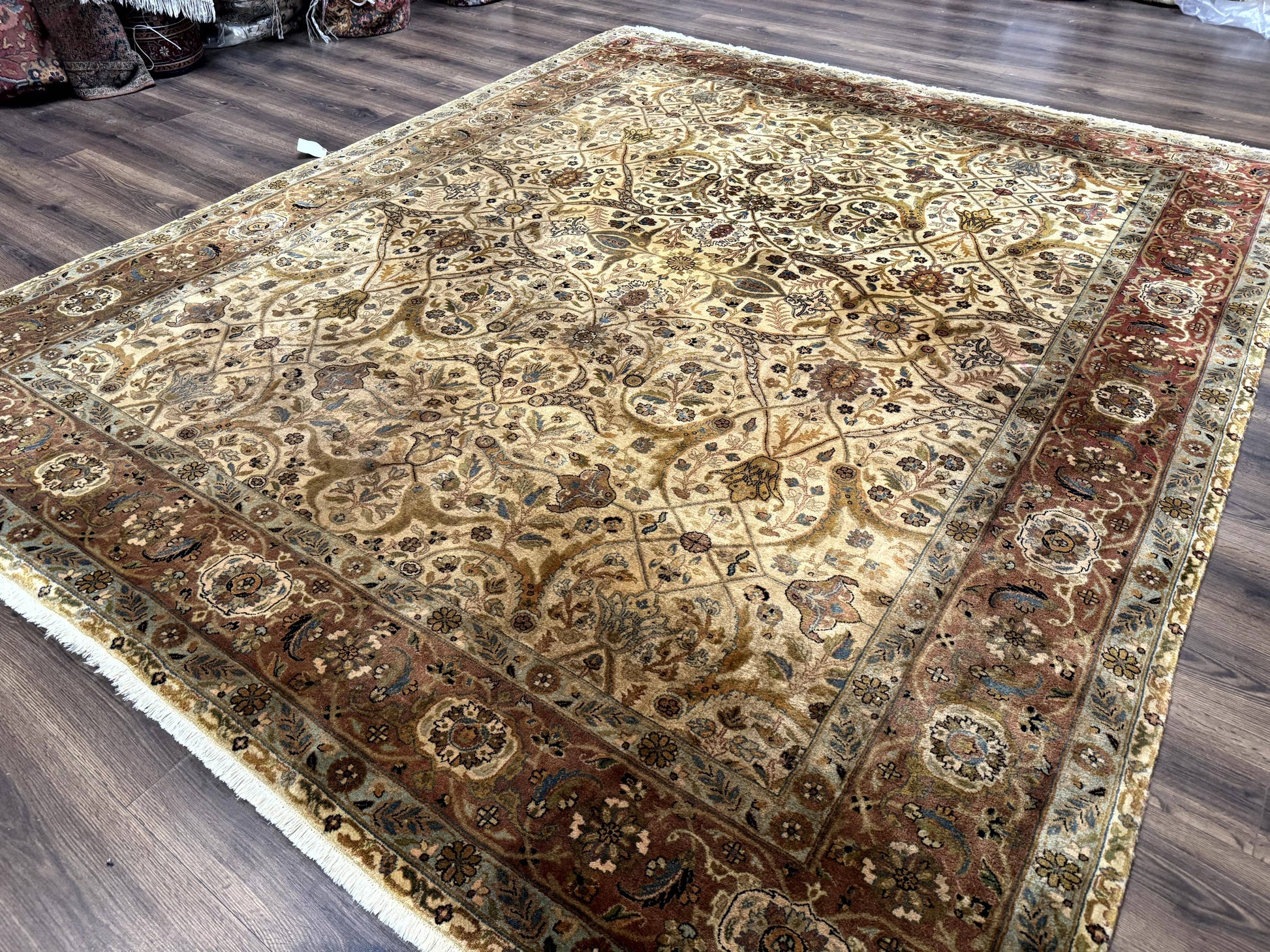 Indo Persian Rug 8x10, Teawash Bidjar Carpet, Allover Pattern - Nuvé