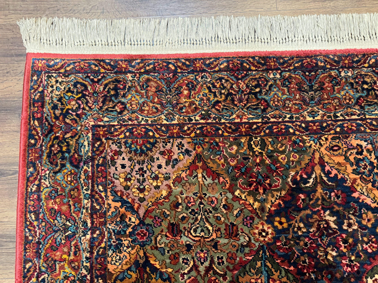 5.9 x 9 Karastan Rug Multicolor Panel Kirman #717, Original 700 Series, Wool - Nuvé