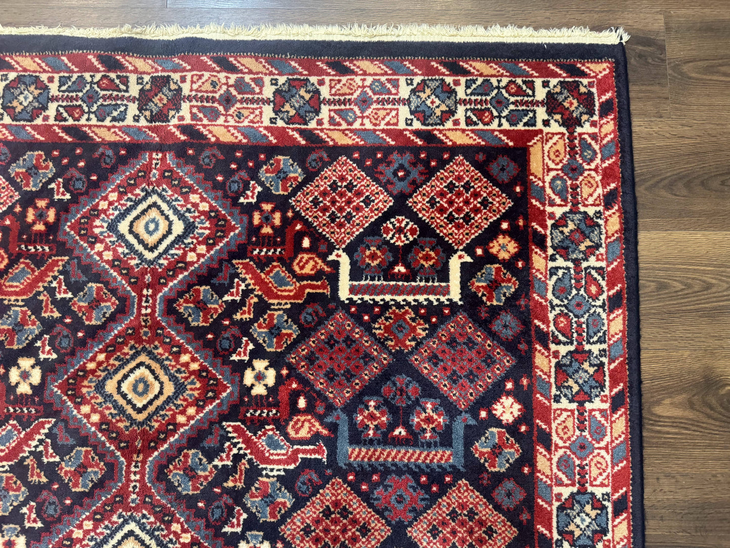 Karastan Rug 5x8, Yuruk Collection #530, Geometric Tribal Wool Pile Vintage Carpet - Nuvé