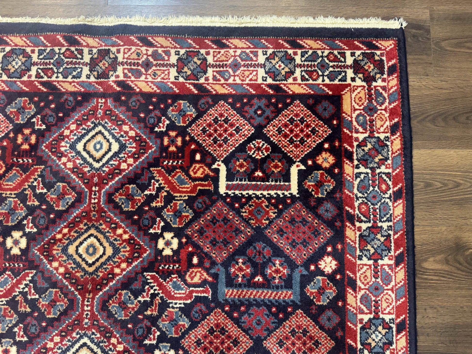 Karastan Rug 5x8, Yuruk Collection #530, Geometric Tribal Wool Pile Vintage Carpet - Nuvé