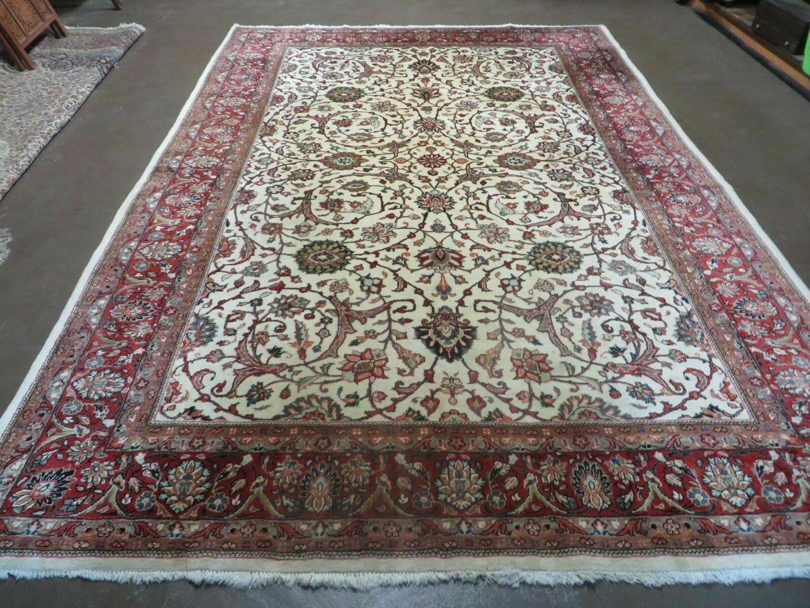 7' X 10' Vintage Handmade India Floral Oriental Wool Rug Hand knotted Carpet - Nuvé