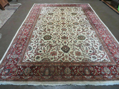 7' X 10' Vintage Handmade India Floral Oriental Wool Rug Hand knotted Carpet - Nuvé
