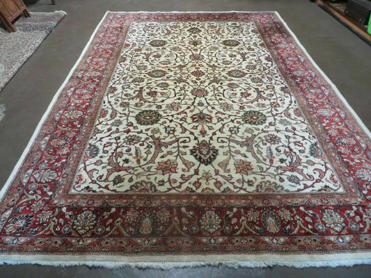 7' X 10' Vintage Handmade India Floral Oriental Wool Rug Hand knotted Carpet - Nuvé