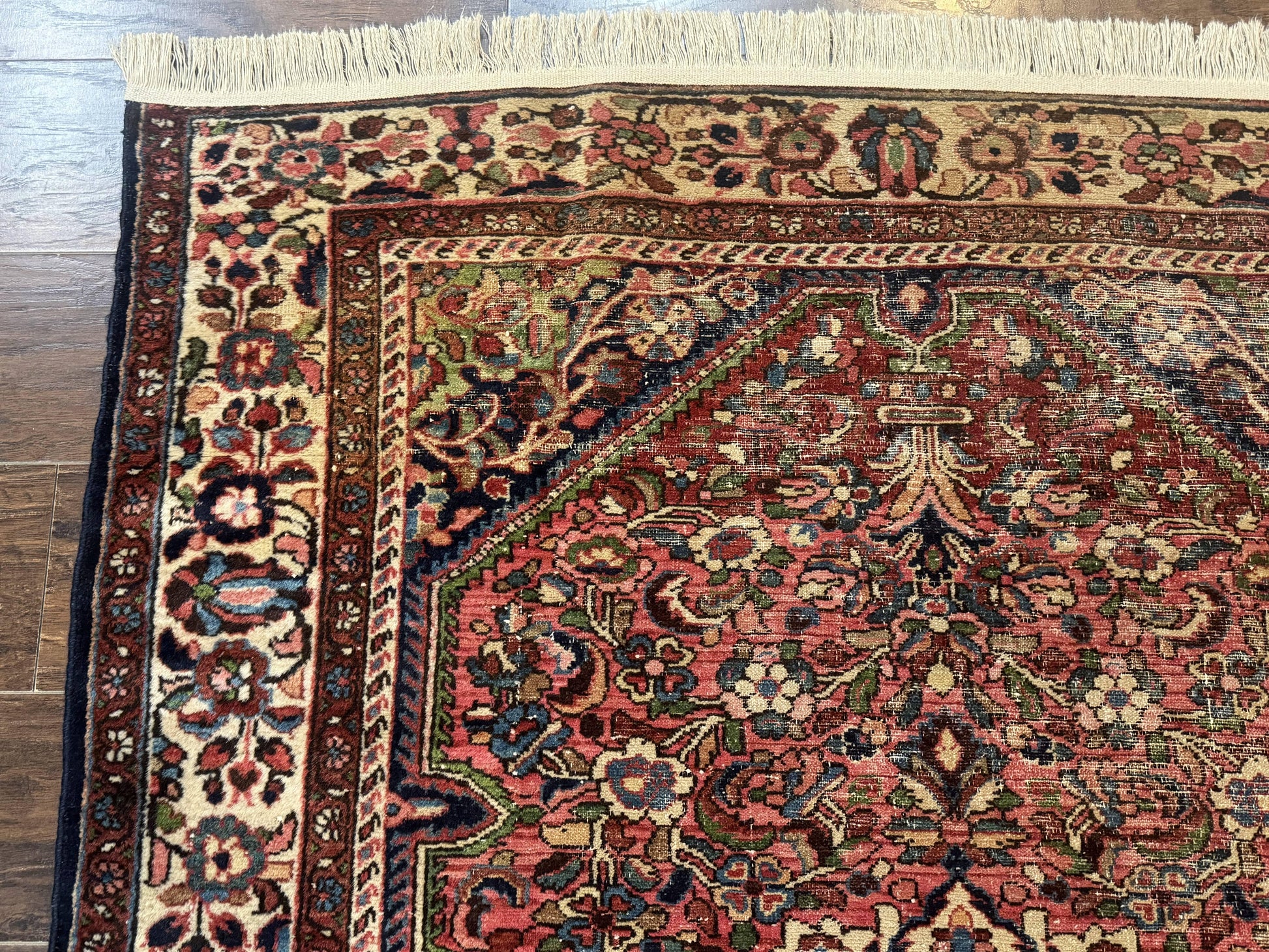 Antique Persian Malayer Rug 4'7" x 6'6" – 1920s Tribal Red Wool Carpet - Nuvé