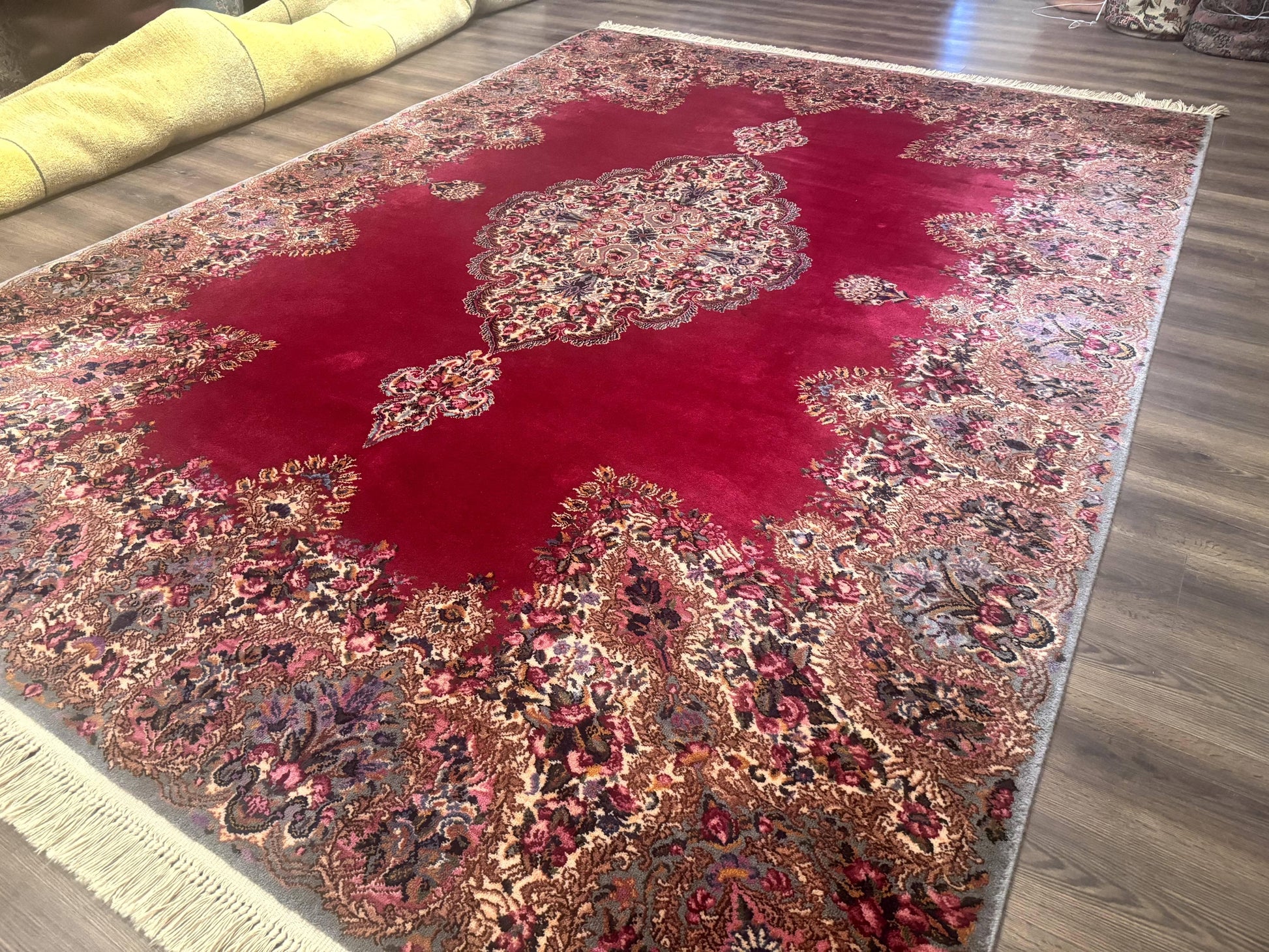 Karastan Rug 8.8 x12 Red Kirman #762, Original 700 Series, Vintage Karastan Carpet, Discontinued Karastan Rug, Karastan Wool Area Rug - Nuvé