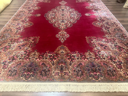 Karastan Rug 8.8 x12 Red Kirman #762, Original 700 Series, Vintage Karastan Carpet, Discontinued Karastan Rug, Karastan Wool Area Rug - Nuvé