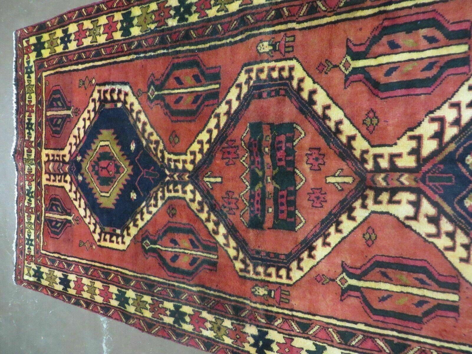 3' 4"X 7' Antique Handmade Turkish Wool Rug Organic #101 - Nuvé
