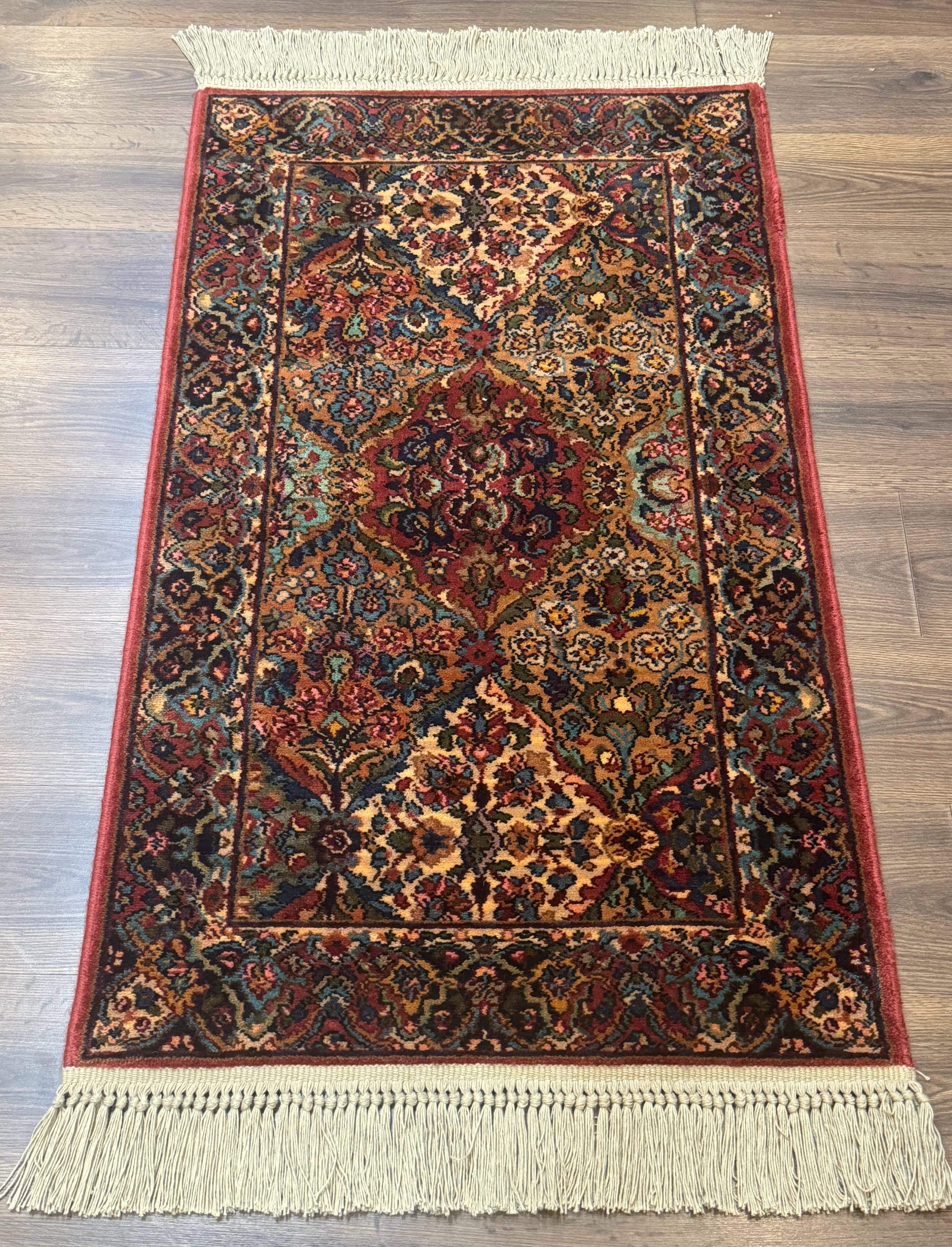 Karastan Rug 2.6 x 4 Multicolor Panel Kirman #717, Original 700 Series, Wool Pile Discontinued - Nuvé