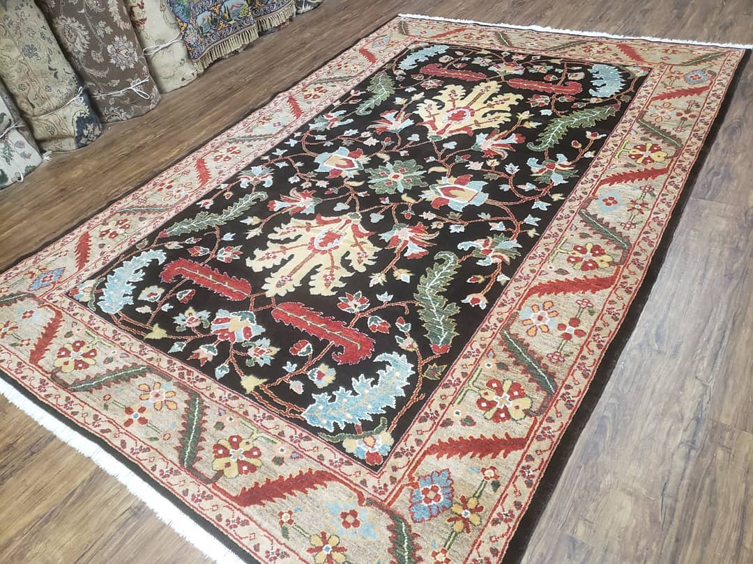 Peshawar Rug, 6x9 Rug, Hand Knotted Wool Area Rug, Black and Silver Rug, Unique Oriental Carpet, Handmade, Medium Sized Rug, Persian Rug - Nuvé