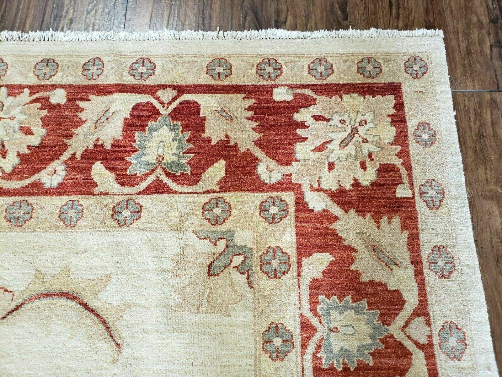 Peshawar Rug 10x14 Rug 10x14 Vintage Rug 10x14 Handmade Rug Chobi Rug Ivory Beige Red Rug - Nuvé