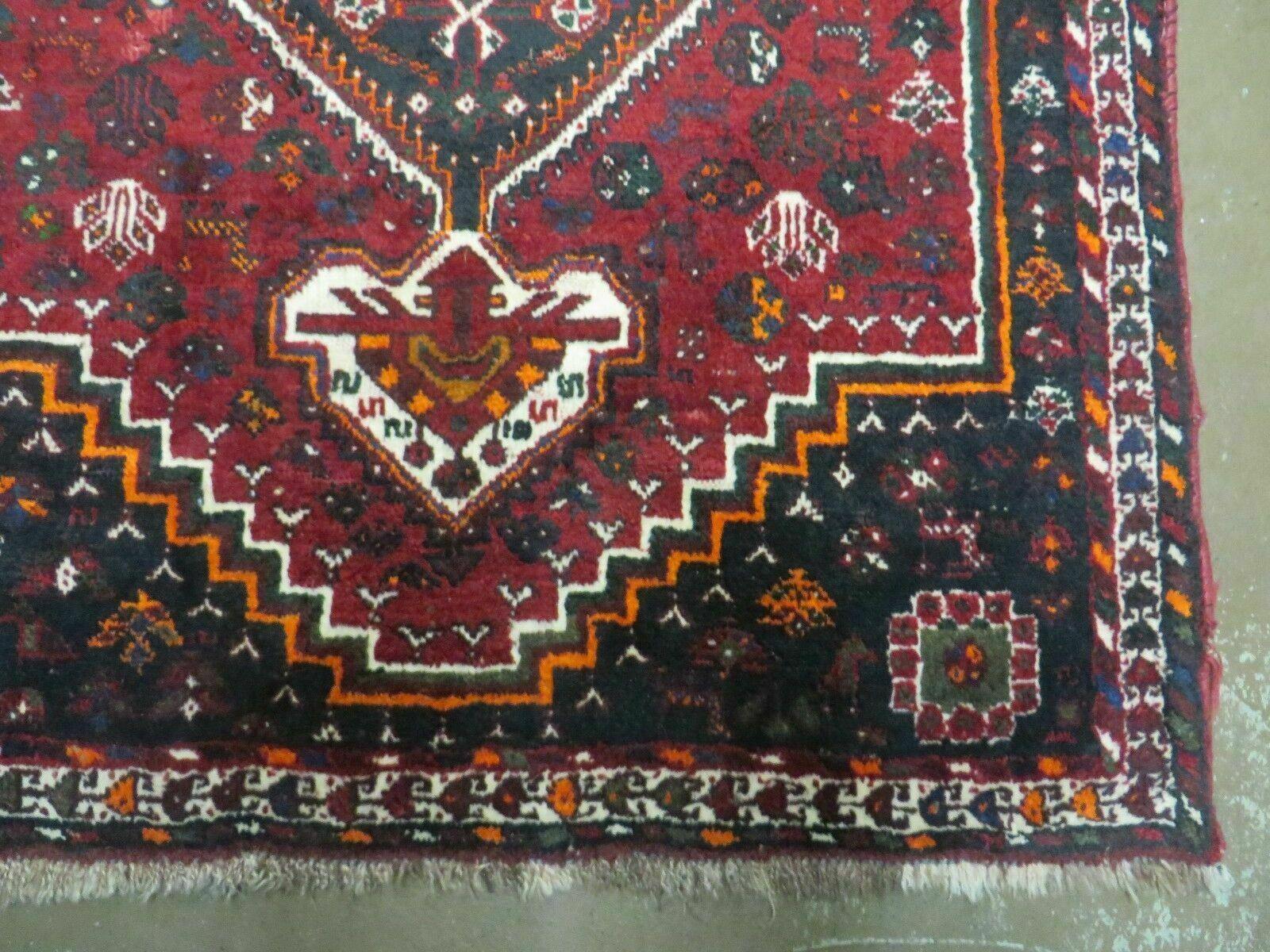4' X 6' Antique Handmade Turkish Wool Veg Dyes Rug Organic Red Nice M10 - Nuvé