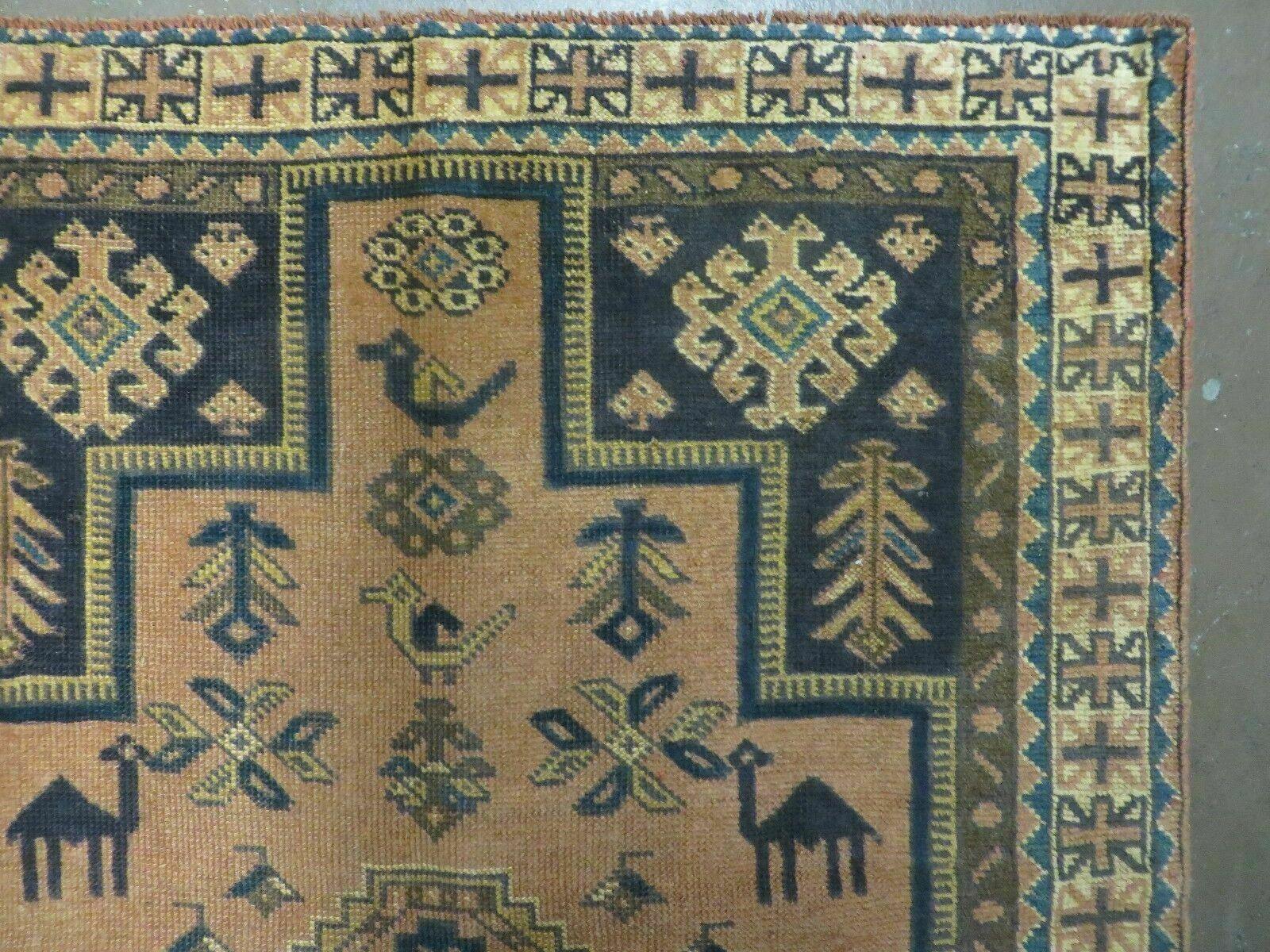 4' X 6' Antique Handmade Turkish Anatolian Wool Rug Camel Vegetable Dyes - Nuvé