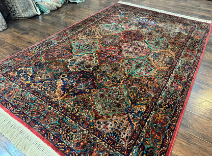 5.9 x 9 Karastan Rug Multicolor Panel Kirman #717, Original 700 Series, Wool
