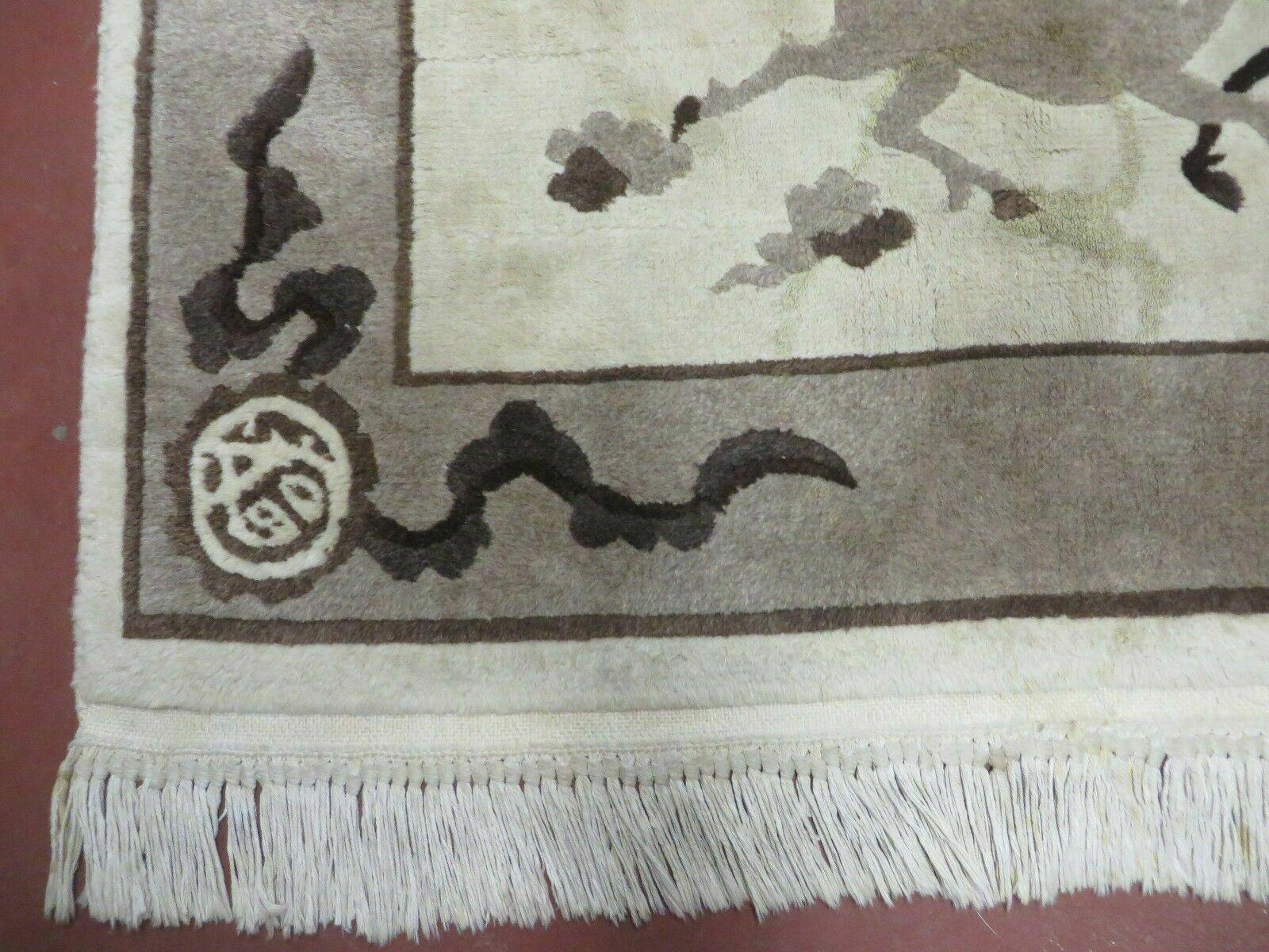 4' X 6' Modern Tibetan Nepal Art Deco Chinese Hand Knotted Wool Rug Horses Nice - Nuvé