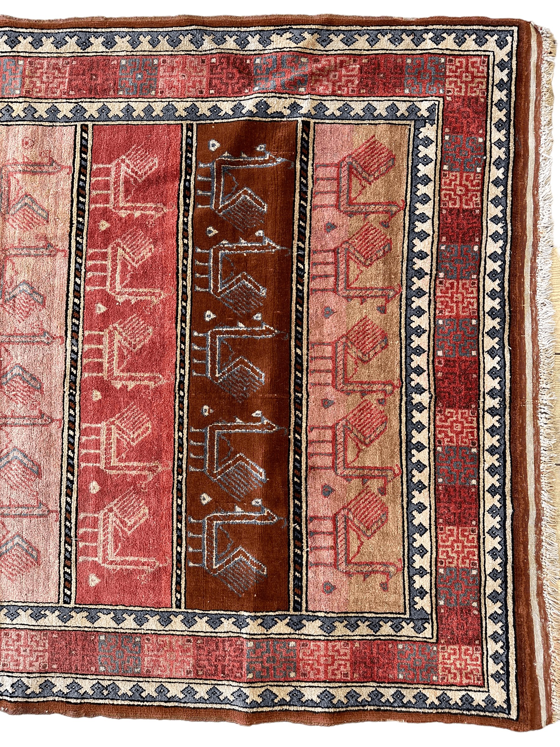 Decorative Silk Afghani Rug mid 20th Century 3’10”X5’10” - Nuvé