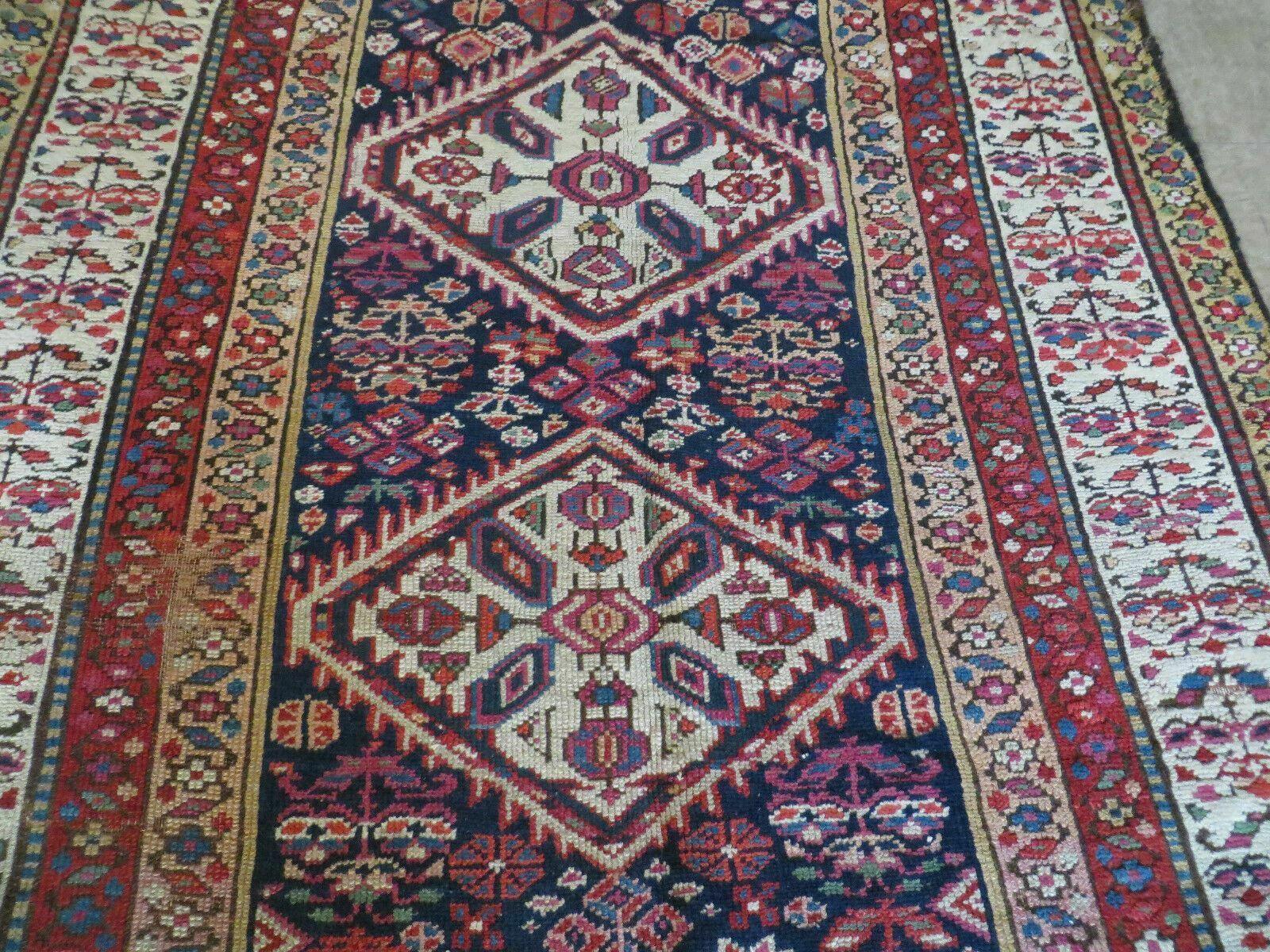 4' X11' Antique Handmade Turkish Anatolian Wool Corridor Kalegy Runner Rug - Nuvé