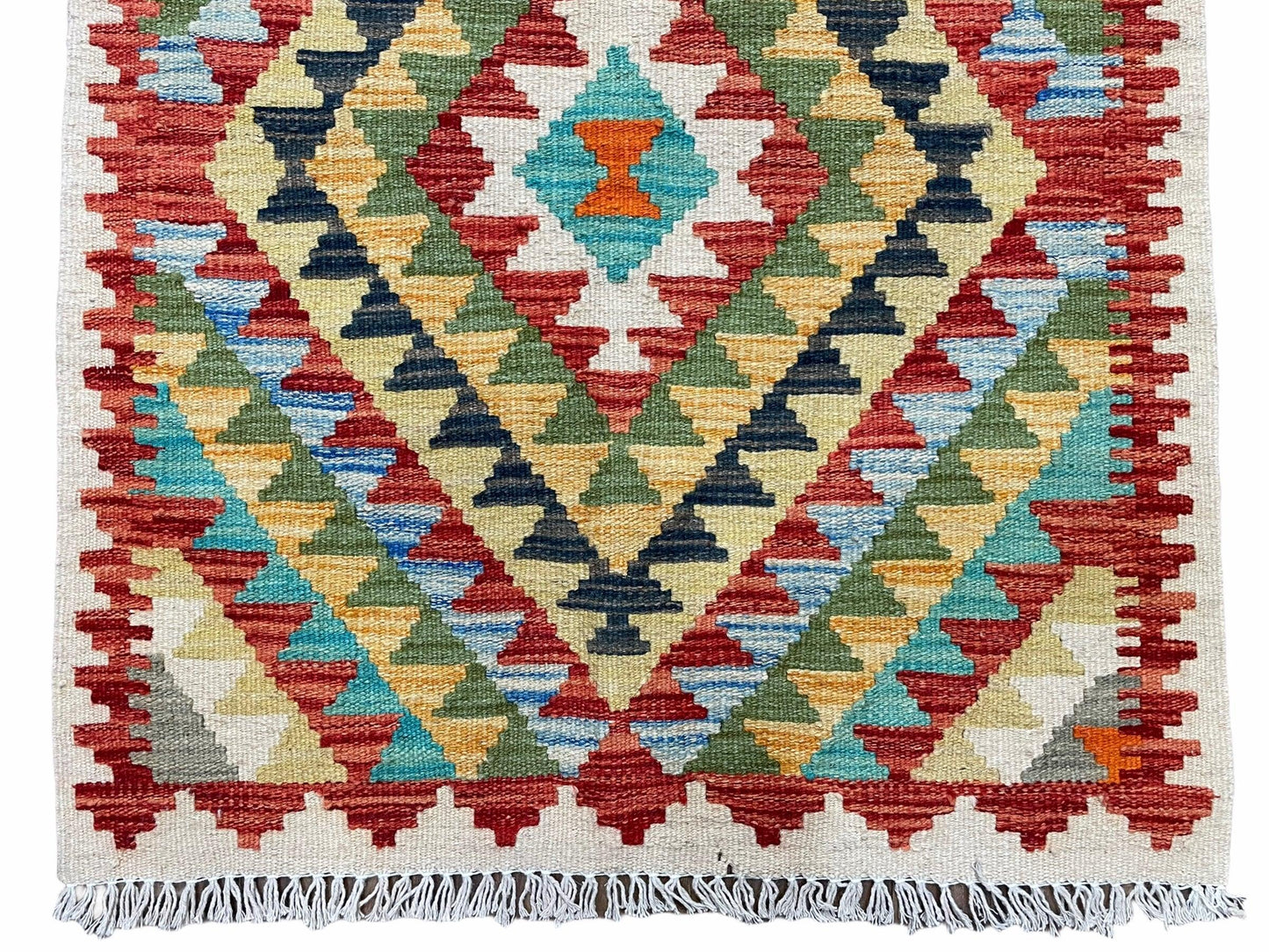 Small Kilim Rug 2x3 Colorful Turkish Kilim Accent Rug New Flatweave Wool Kilim Chobi Kilim Diamond Zigzag Playroom Rug - Nuvé