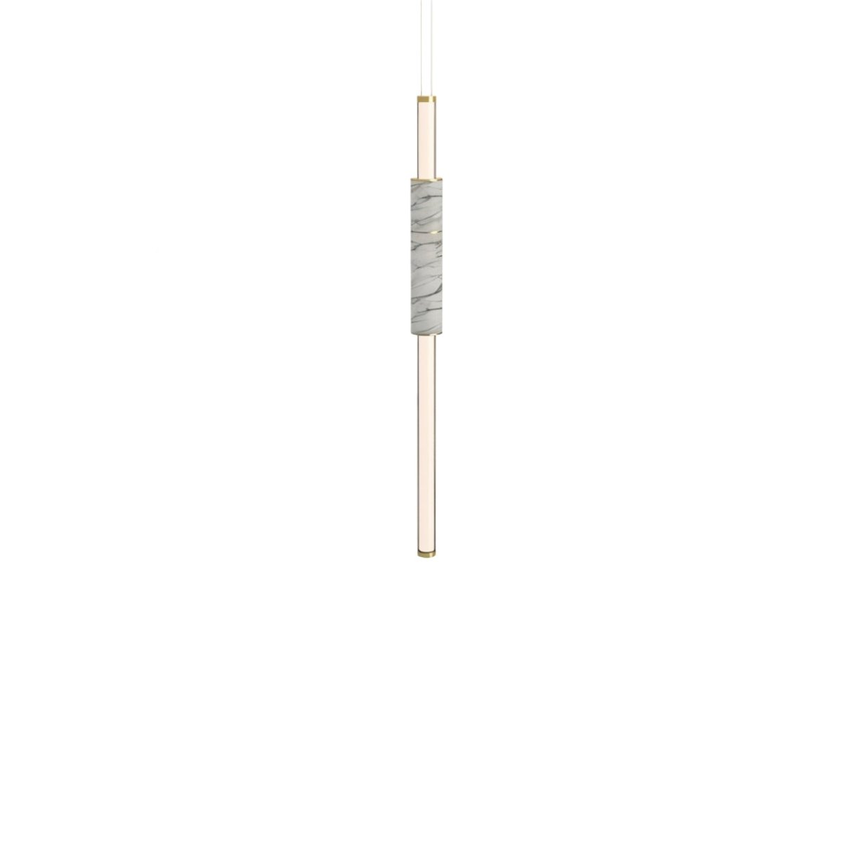 Contemporary marble Delia Pendant Light by Residence Supply hanging with a sleek modern design and visible marble details.