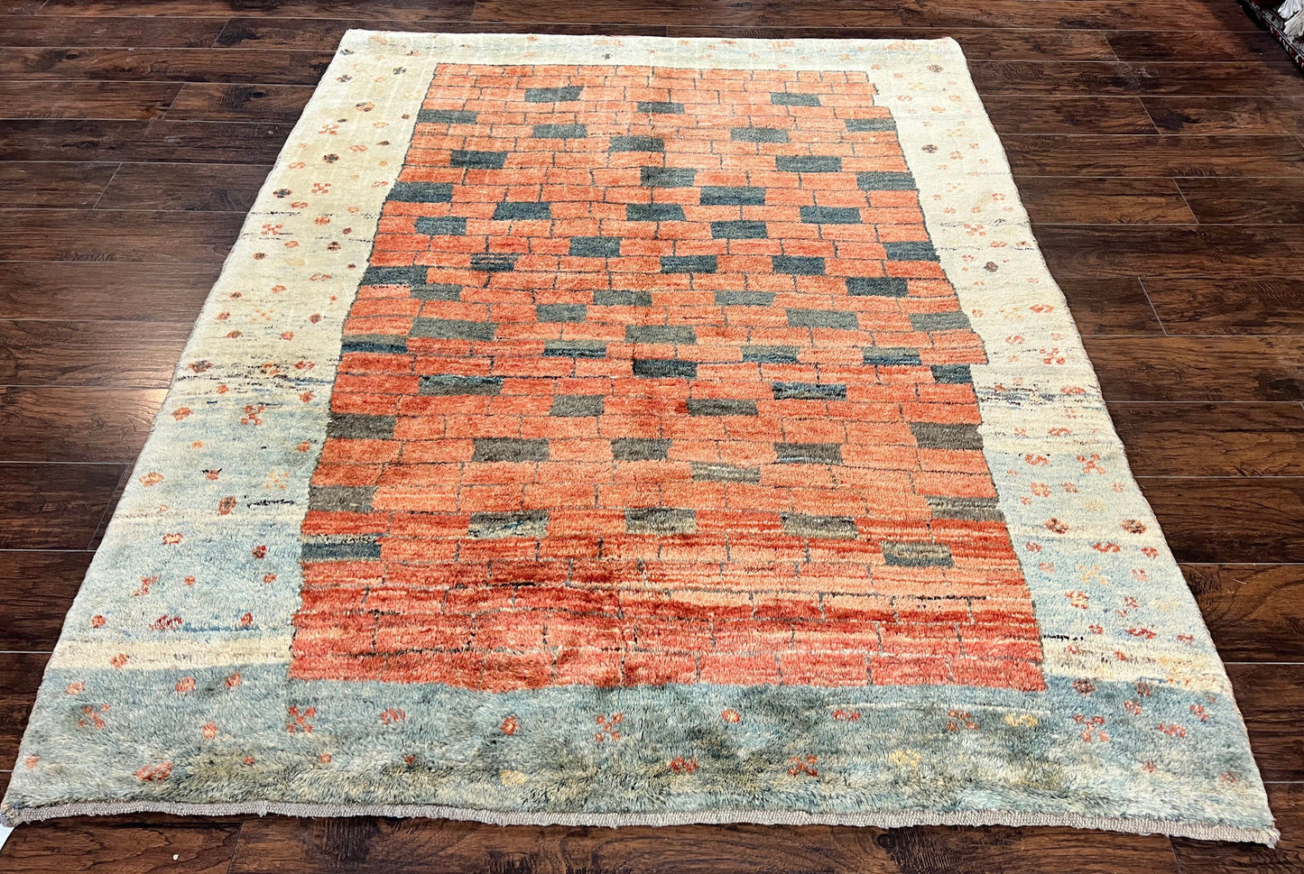 Persian Gabbeh Rug 6x8 ft, Wool Handmade Tribal Rug - Nuvé