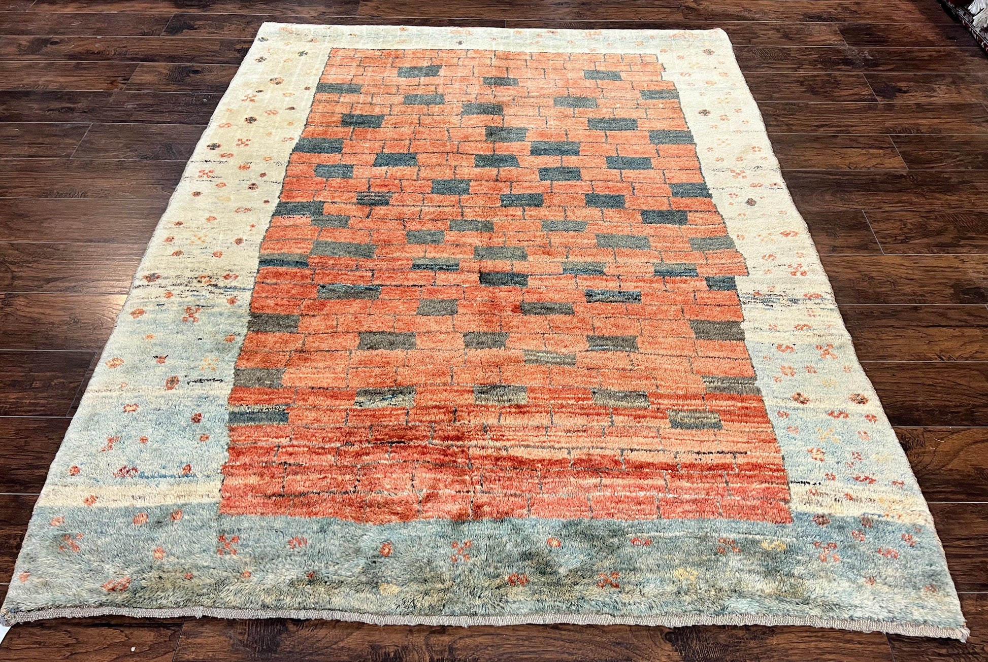 Persian Gabbeh Rug 6x8 ft, Wool Handmade Tribal Rug - Nuvé