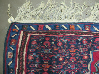 4' X 5' Antique Handmade Turkish Wool Kilim Flat weave Rug Blanket Tribal - Nuvé