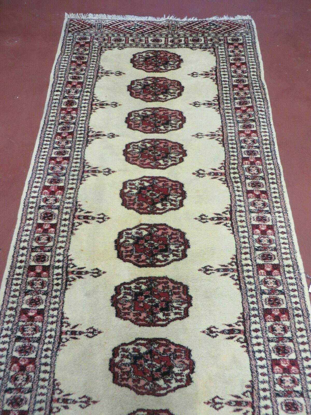 2' 7" x 7' Handmade Finely Knotted Pakistani Turkoman Bokhara Detailed Wool Rug - Nuvé