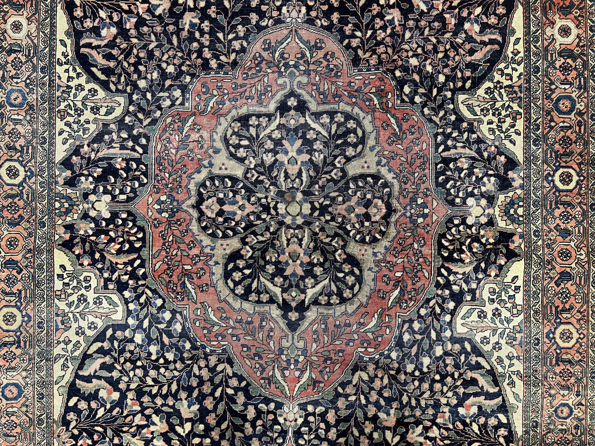 Antique Persian Sarouk Farahan Rug 4x7, Collectible Persian Carpet