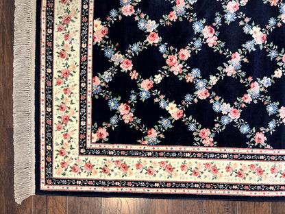 Karastan Rug 8' 8" x 12" Garden of Eden Collection Ebony Trellis #509/1270, Wool Pile Discontinued Vintage Karastan Carpet, Room Sized Rug - Nuvé