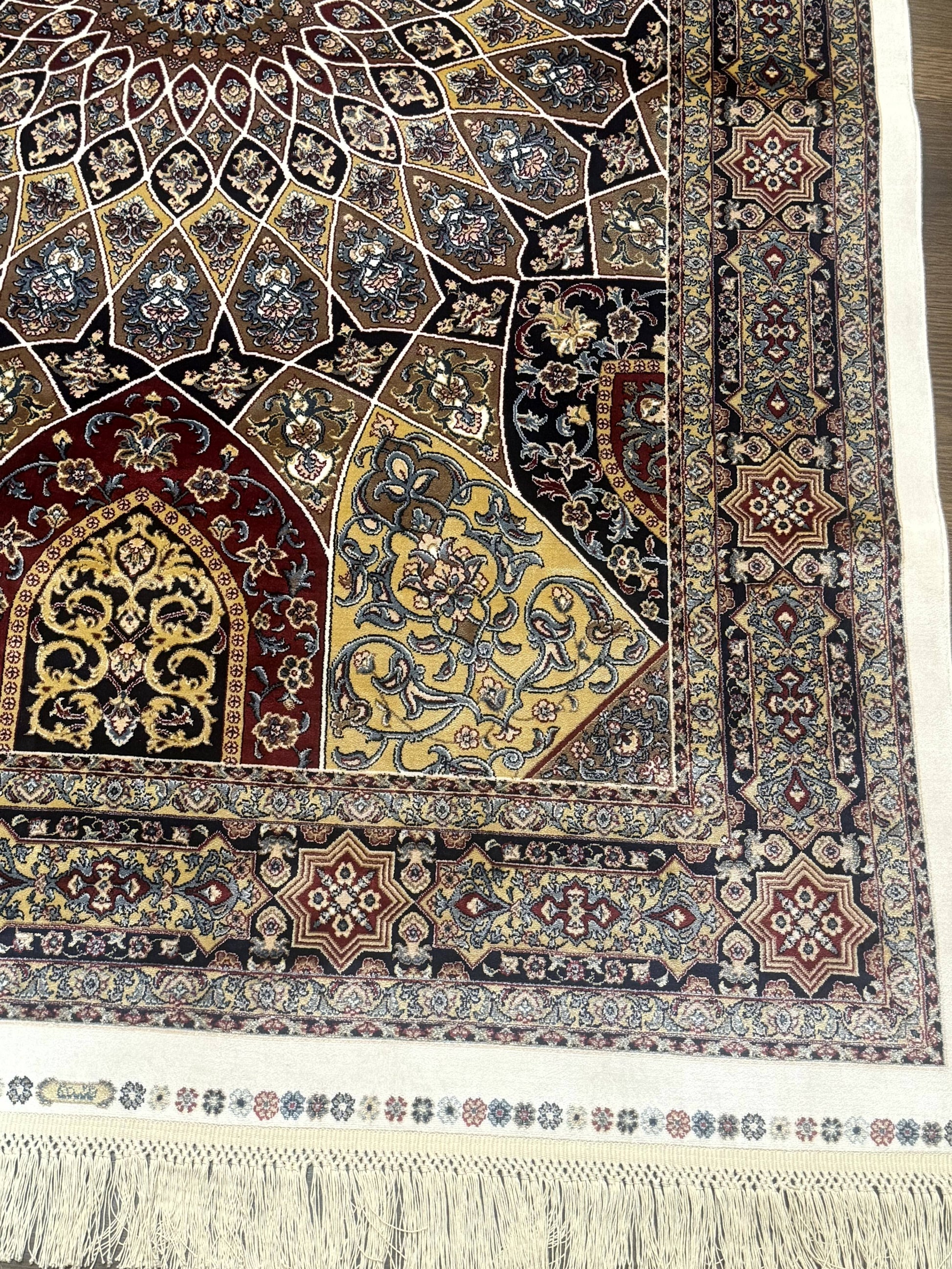 Turkish Silk Rug 4x6, Dome Design, Memluk Carpet, Bamboo Silk, New - Nuvé