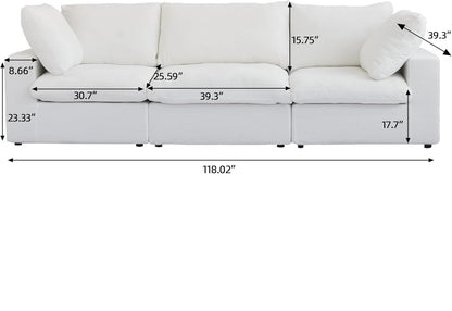 Nuvé® Solace Modular Bouclé Cloud Sofa - Snow White - 3-Seater Sofa - Nuvé